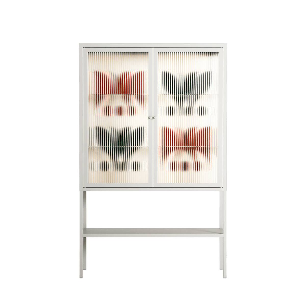 Curious Creatures - Loft Cabinet - Ethan Fender - Chalk - Reeded glass