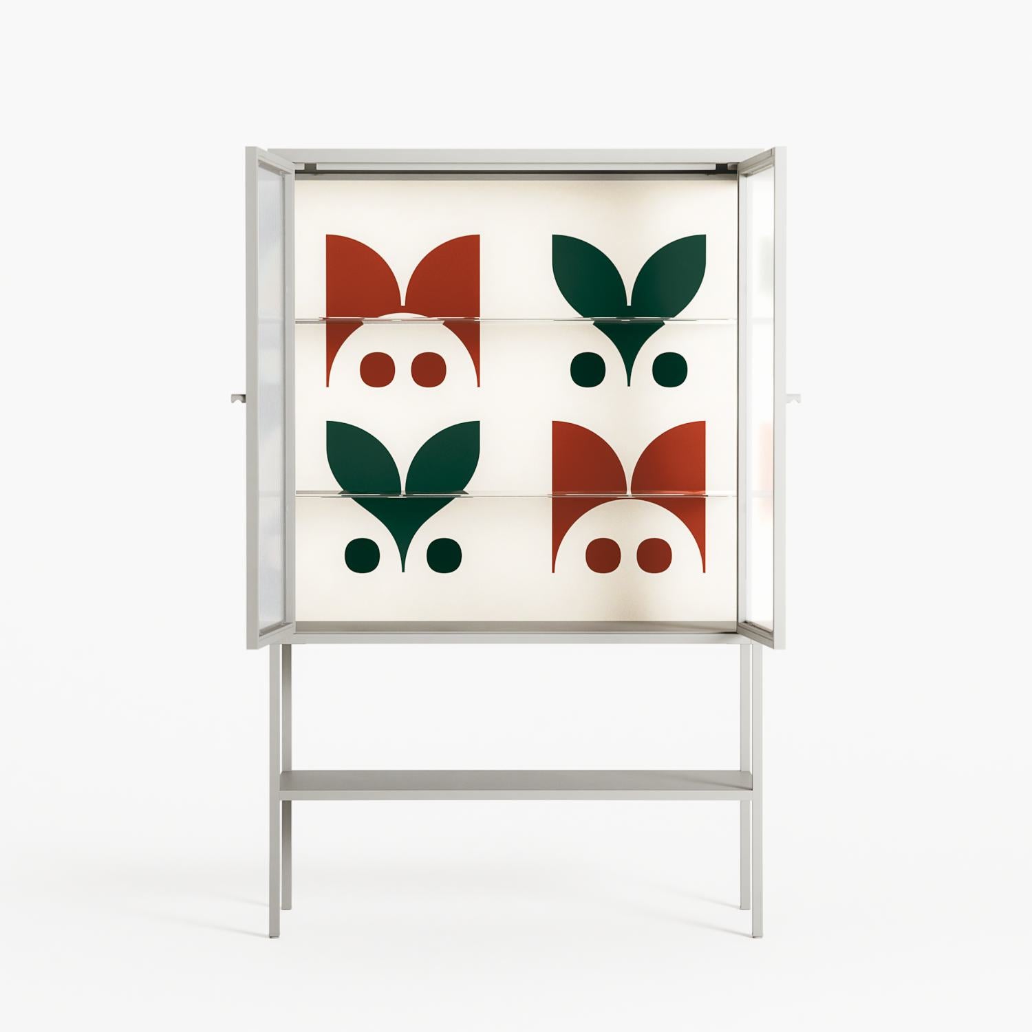 Curious Creatures - Loft Cabinet - Ethan Fender - Chalk - Reeded glass