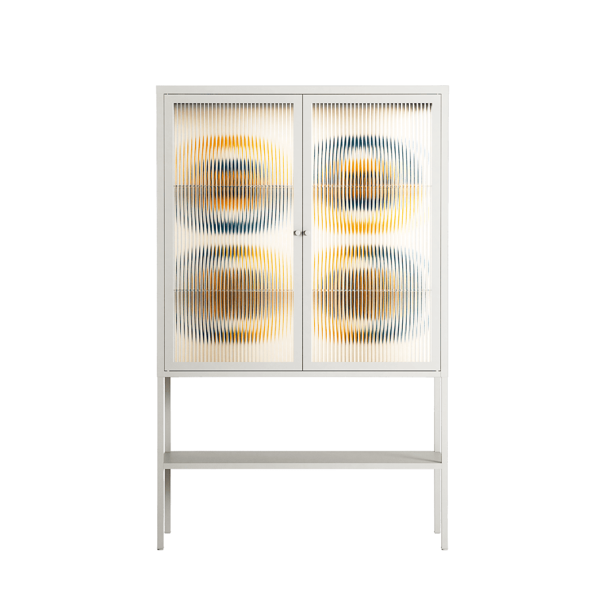 Gleam Dusk - Loft Cabinet - Ethan Fender - Chalk - Reeded glass