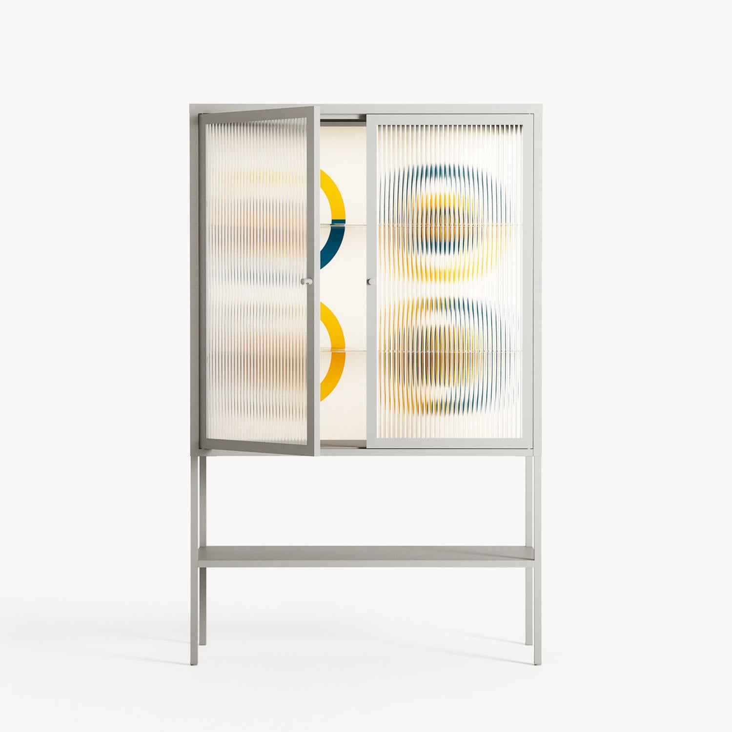 Gleam Dusk - Loft Cabinet - Ethan Fender - Chalk - Reeded glass