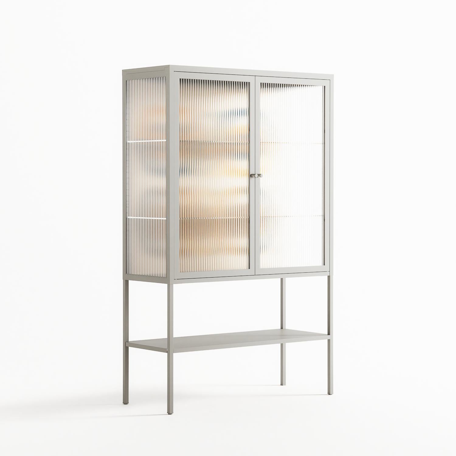 Gleam Dusk - Loft Cabinet - Ethan Fender - Chalk - Reeded glass