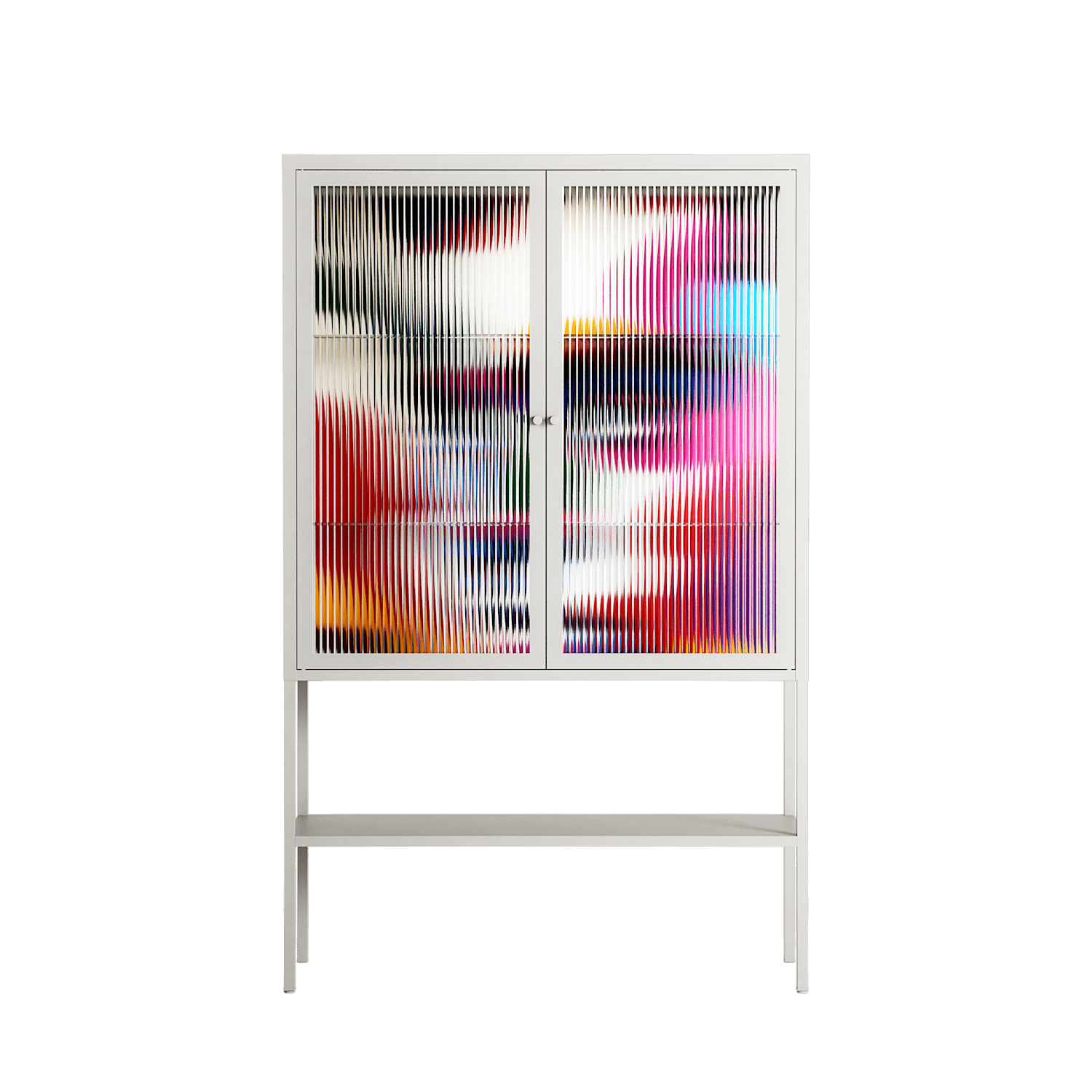 Fragments Of A Painted Souls - Loft Cabinet - Mathilda Kienast - Chalk - Reeded glass