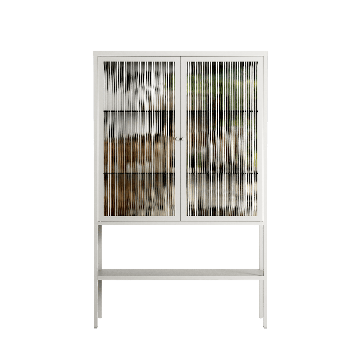 As The Rain Falls - Loft Cabinet - Sophie Goudman-Peachey - Chalk - Reeded glass