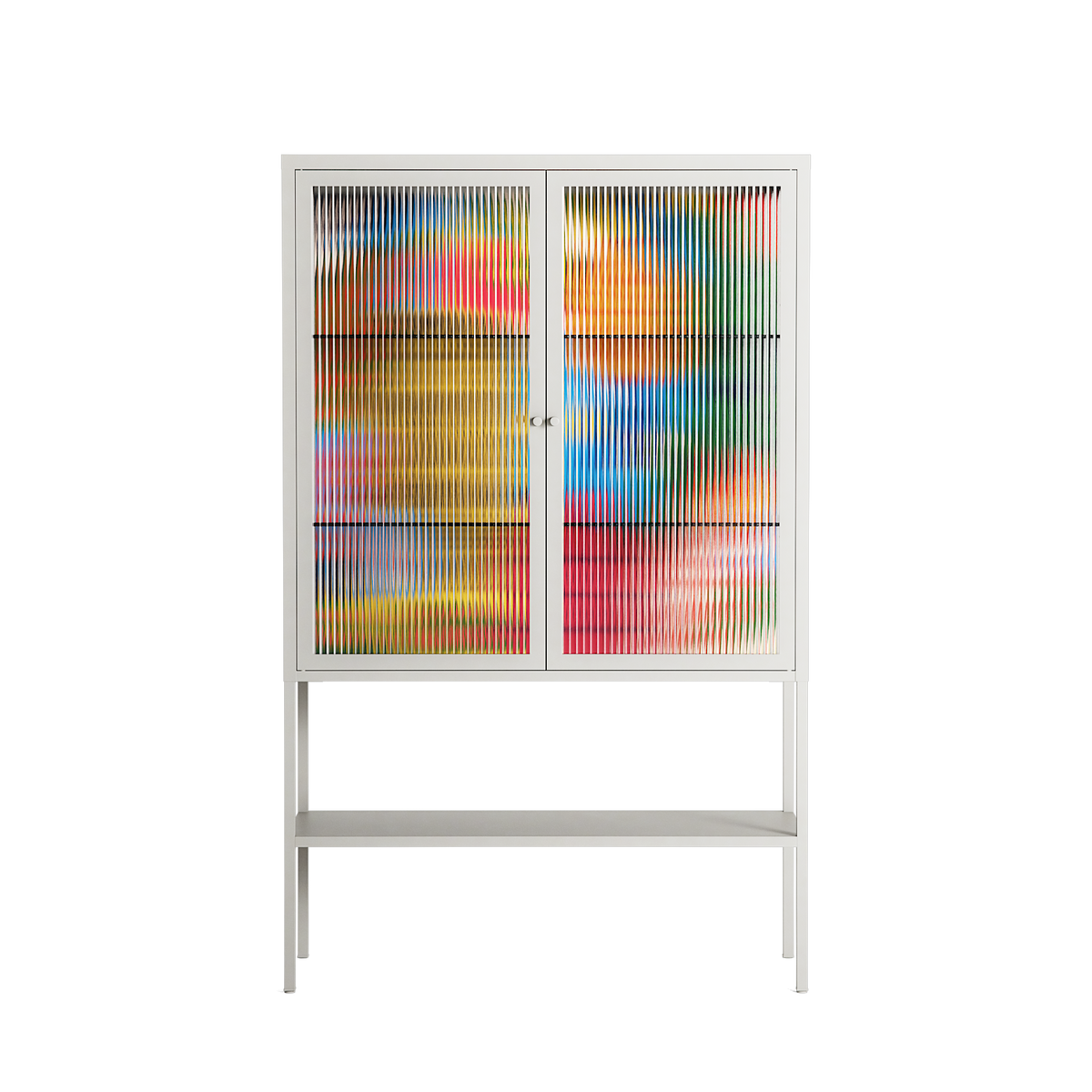The Towering Hall Full Of Light - Loft Cabinet - Nick Liefhebber - Chalk - Reeded glass