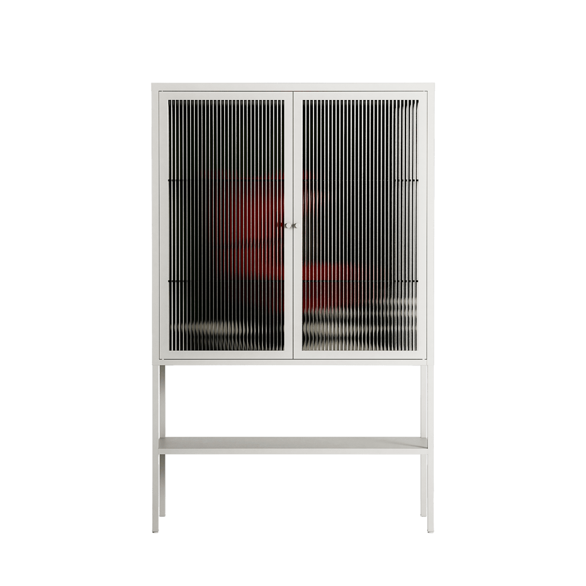 The Man Behind The Curtain - Loft Cabinet - Kristin Eriksson - Chalk - Reeded glass