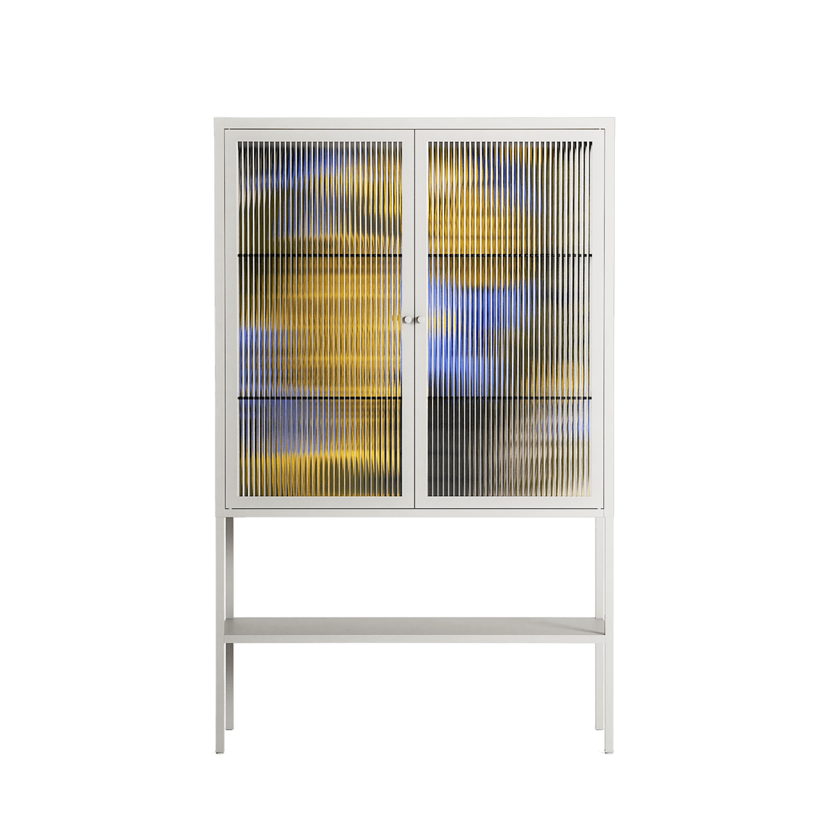The Towering Hall Full Of Light 2 - Loft Cabinet - Nick Liefhebber - Chalk - Reeded glass