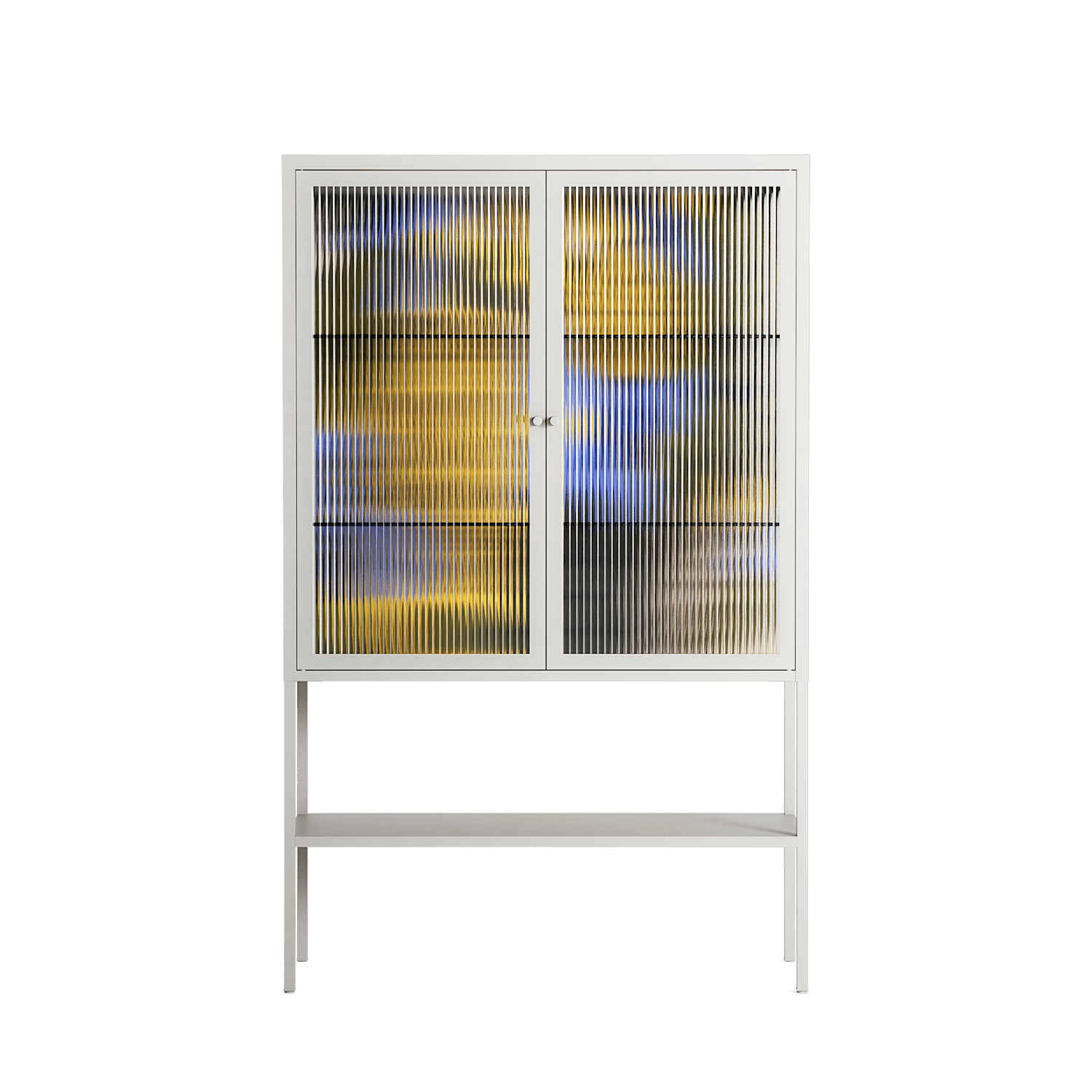 The Towering Hall Full Of Light 2 - Loft Cabinet - Nick Liefhebber - Chalk - Reeded glass