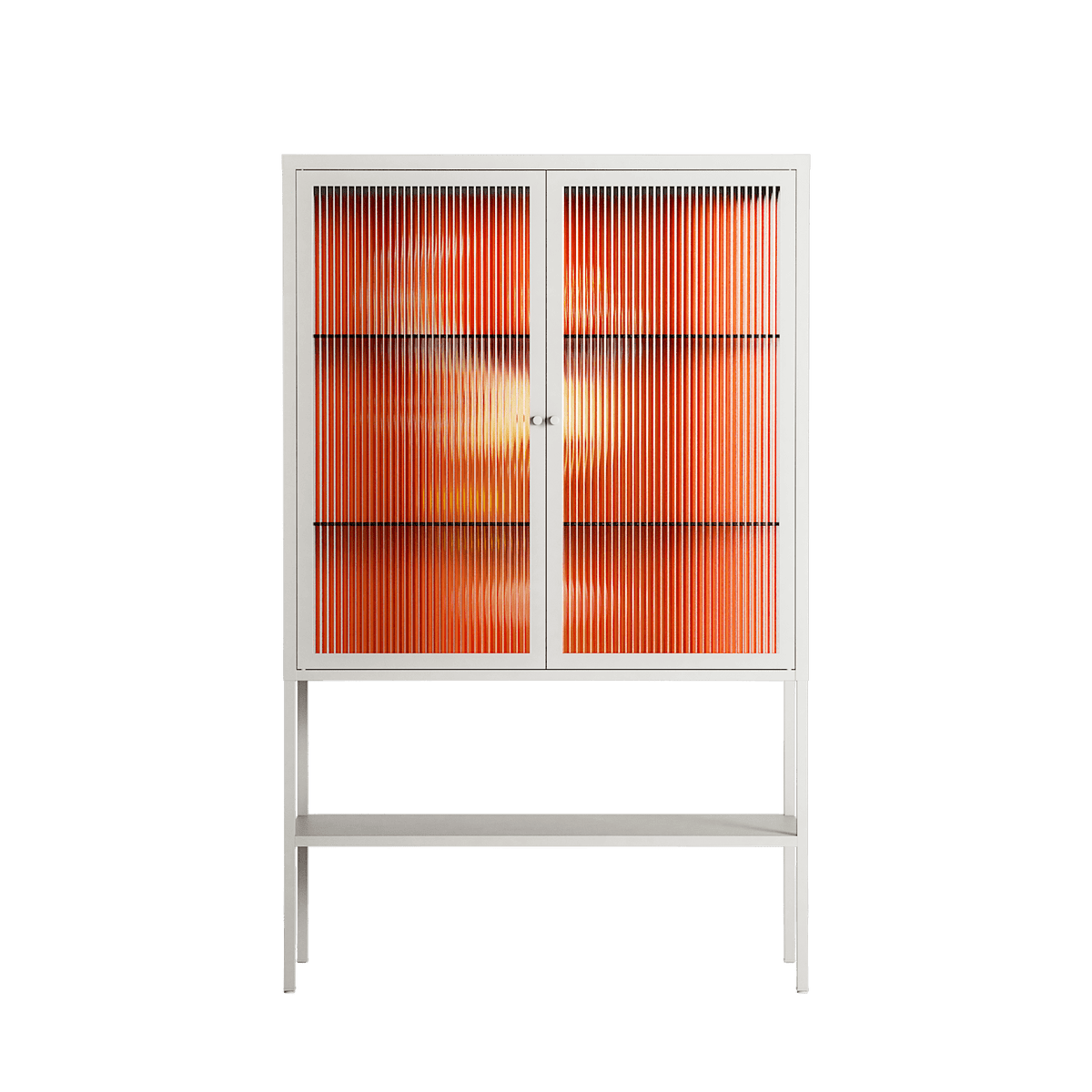 Drink And Cherries - Loft Cabinet - Raissa Oltmanns - Chalk - Reeded glass