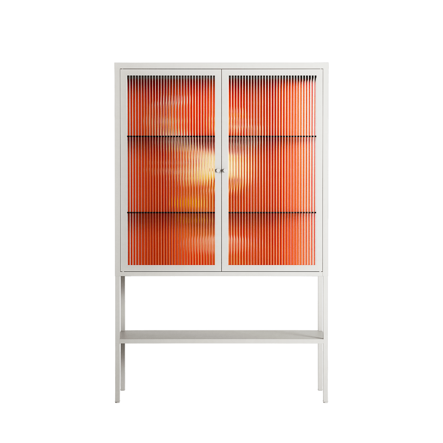 Drink And Cherries - Loft Cabinet - Raissa Oltmanns - Chalk - Reeded glass