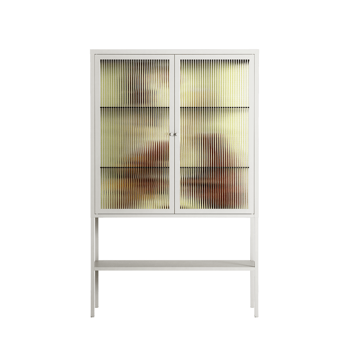 Can You Face It - Loft Cabinet - Sophie Goudman-Peachey - Chalk - Reeded glass