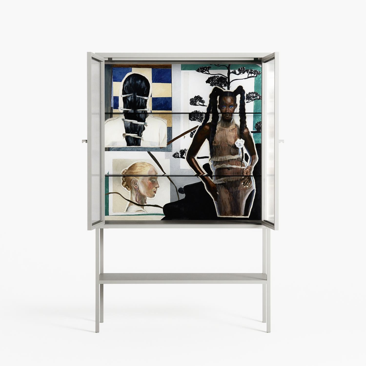 Dreaming With Open Eyes - Loft Cabinet - Sophie Goudman-Peachey - Chalk - Reeded glass