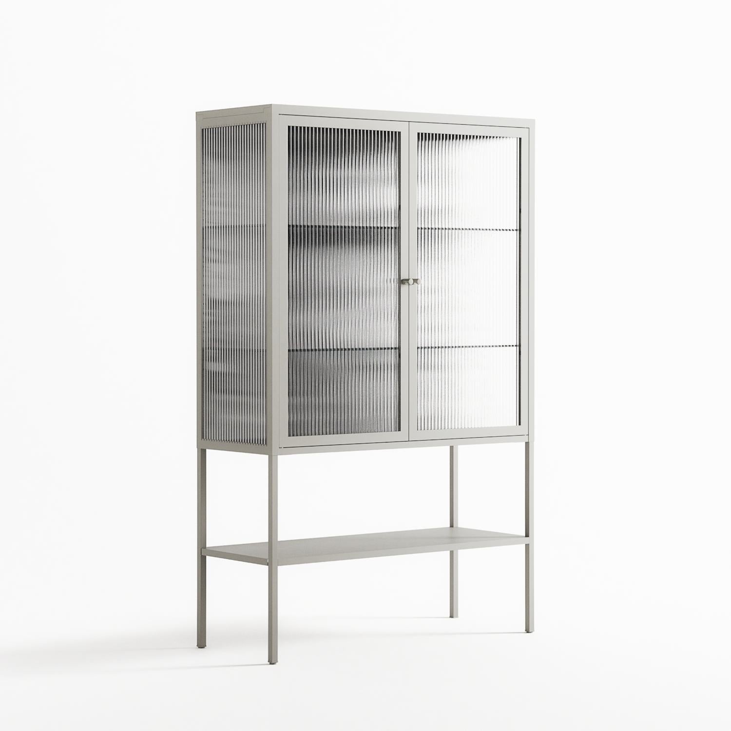 Flight Of Fancy 3 - Loft Cabinet - Diana Catchpole - Chalk - Reeded glass