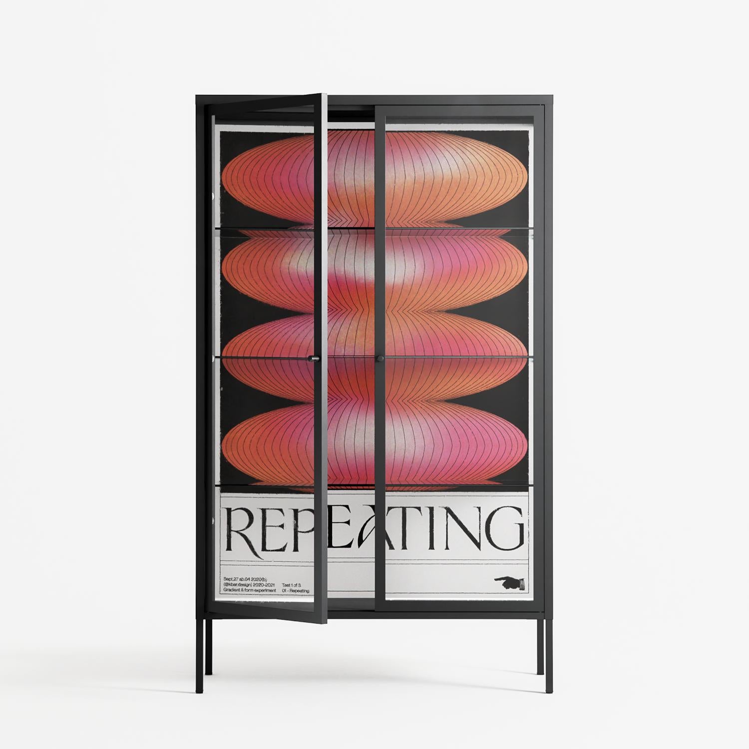 Repeating - Cabinet - Alexander Khabbazi - Antracite - Clear glass