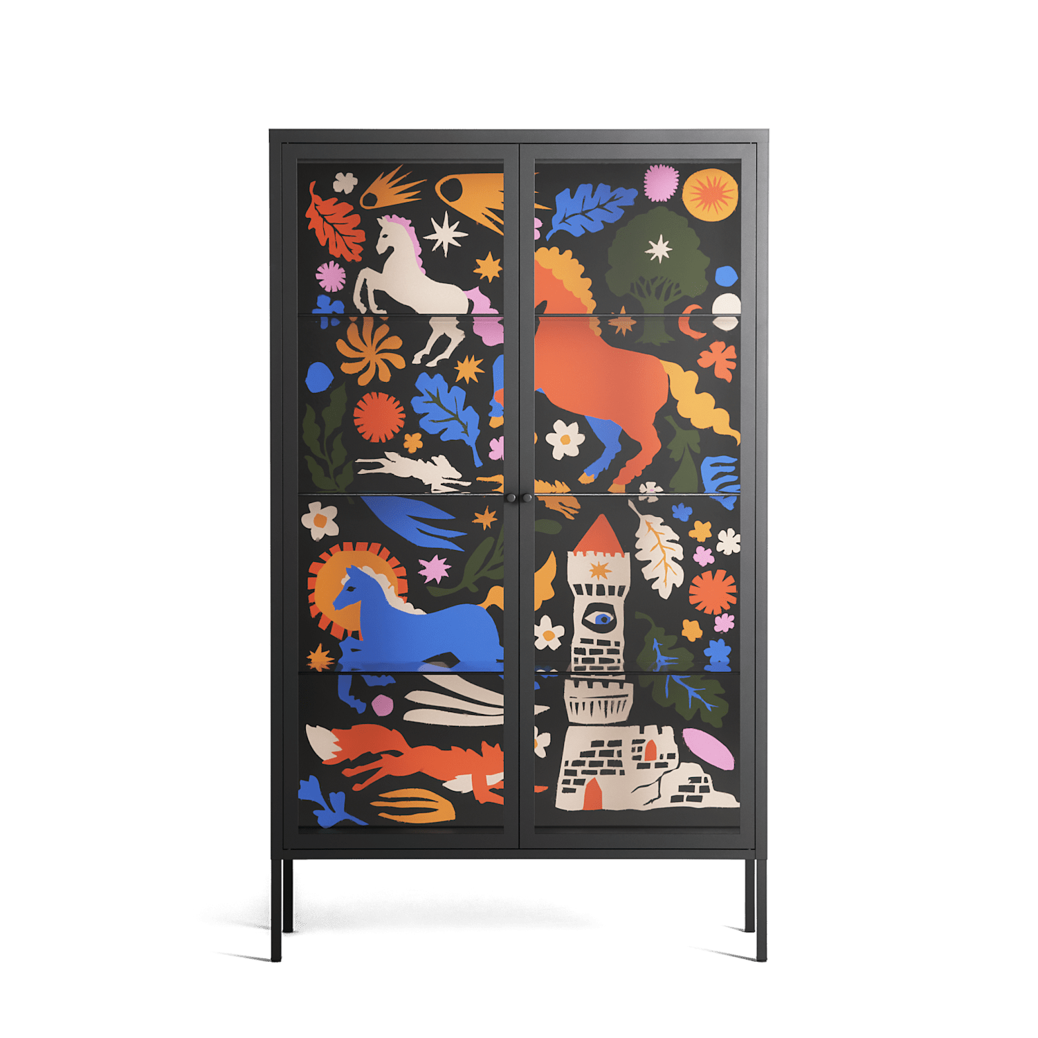 The Secret Herb Garden In The Forest - Cabinet - Nick Liefhebber - Antracite - Clear glass