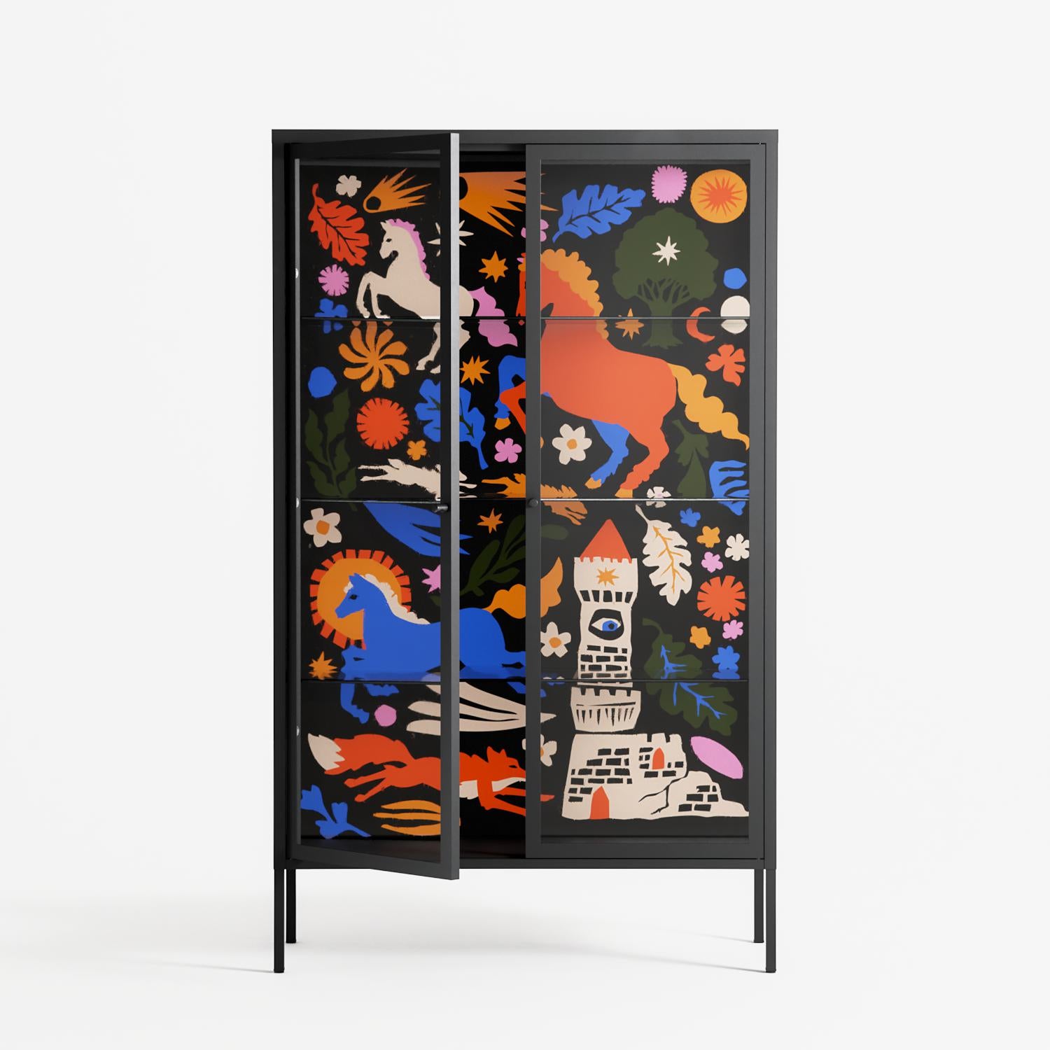 The Secret Herb Garden In The Forest - Cabinet - Nick Liefhebber - Antracite - Clear glass