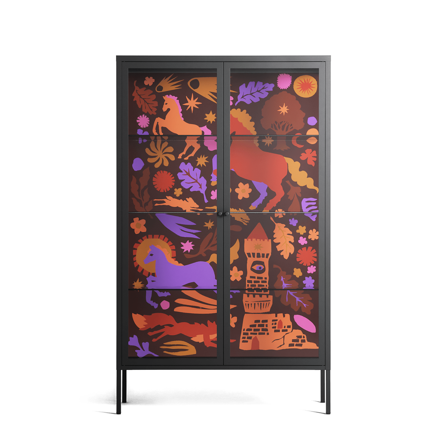 The Secret Herb Garden In The Forest 2 - Cabinet - Nick Liefhebber - Antracite - Clear glass