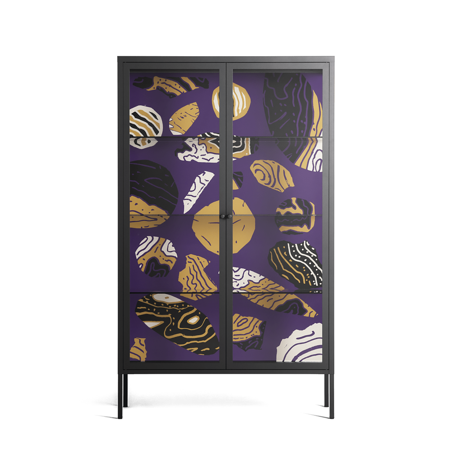 Pebbles - Cabinet - Nick Liefhebber - Antracite - Clear glass