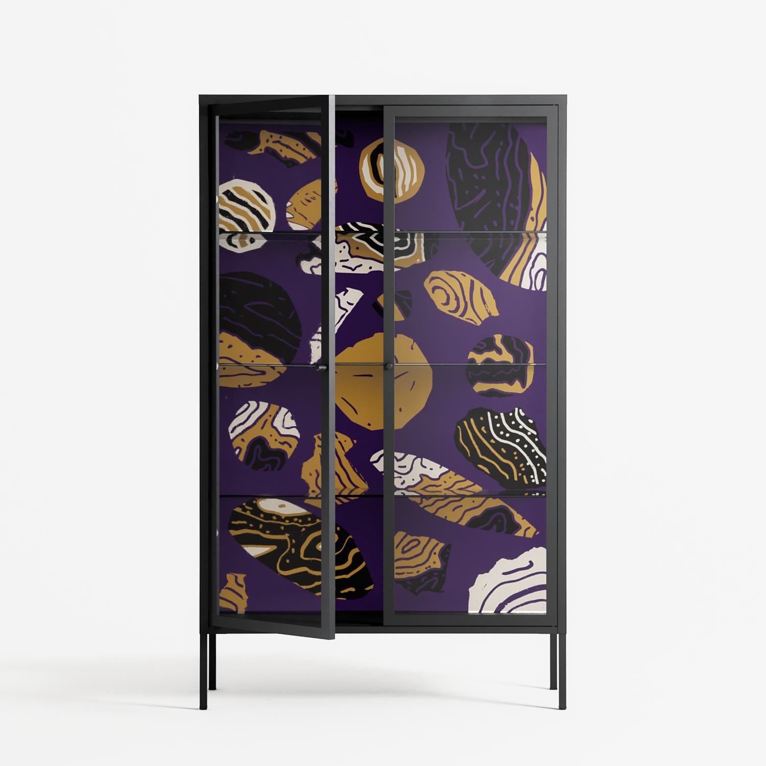 Pebbles - Cabinet - Nick Liefhebber - Antracite - Clear glass