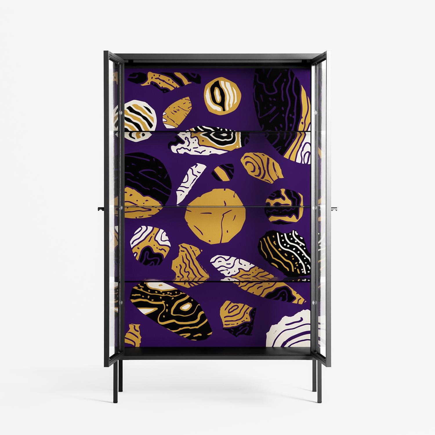 Pebbles - Cabinet - Nick Liefhebber - Antracite - Clear glass