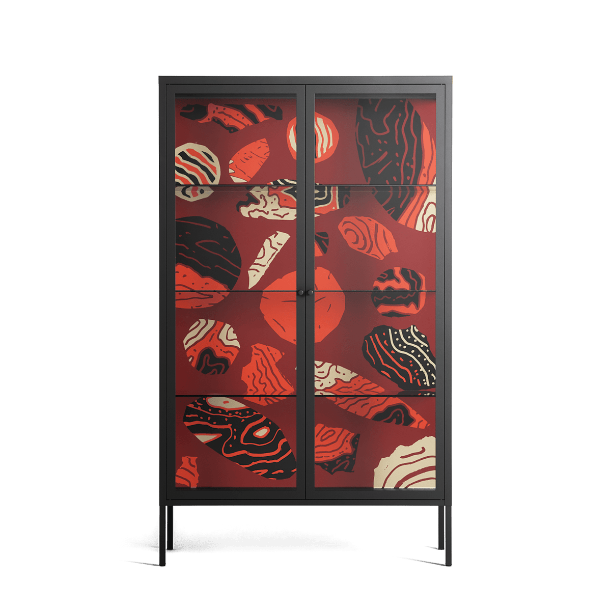 Pebbles 2 - Cabinet - Nick Liefhebber - Antracite - Clear glass