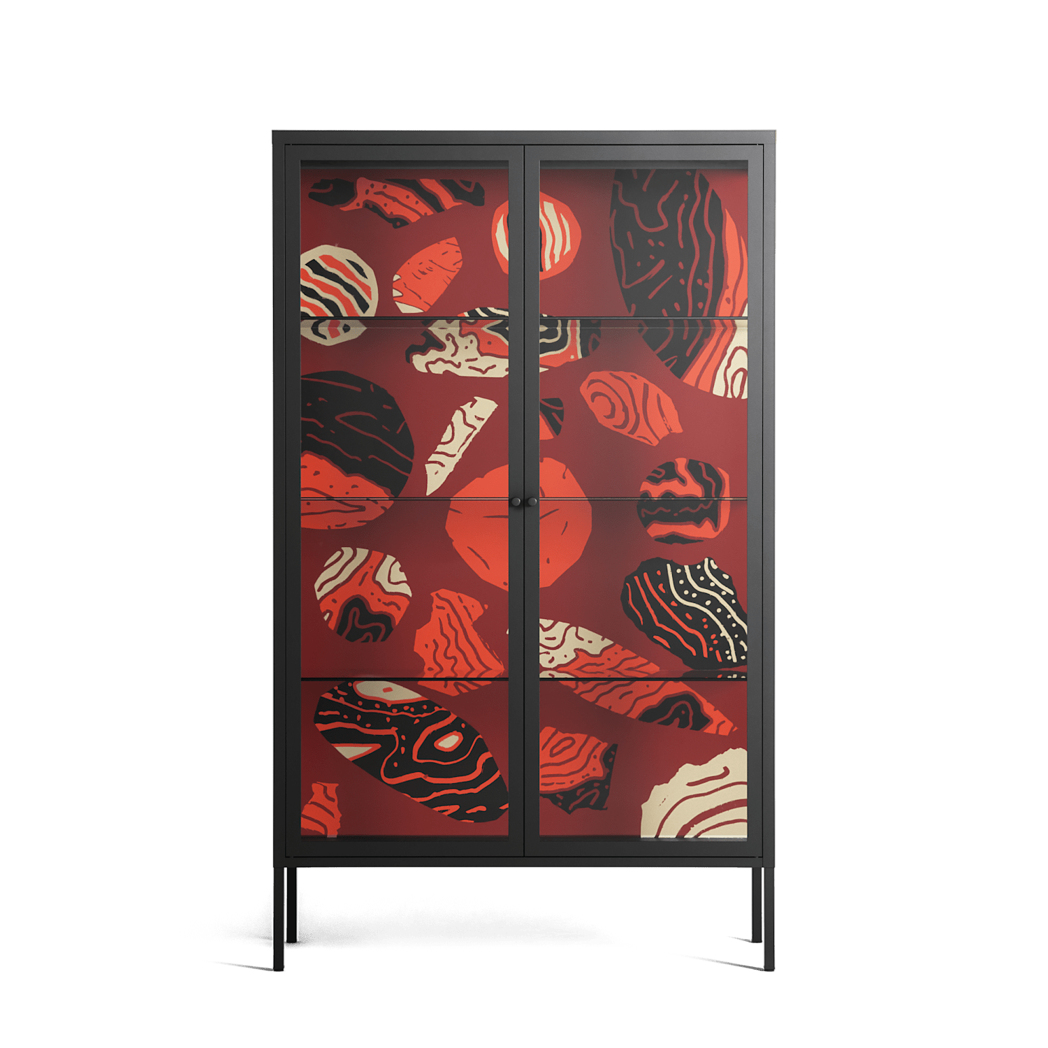 Pebbles 2 - Cabinet - Nick Liefhebber - Antracite - Clear glass