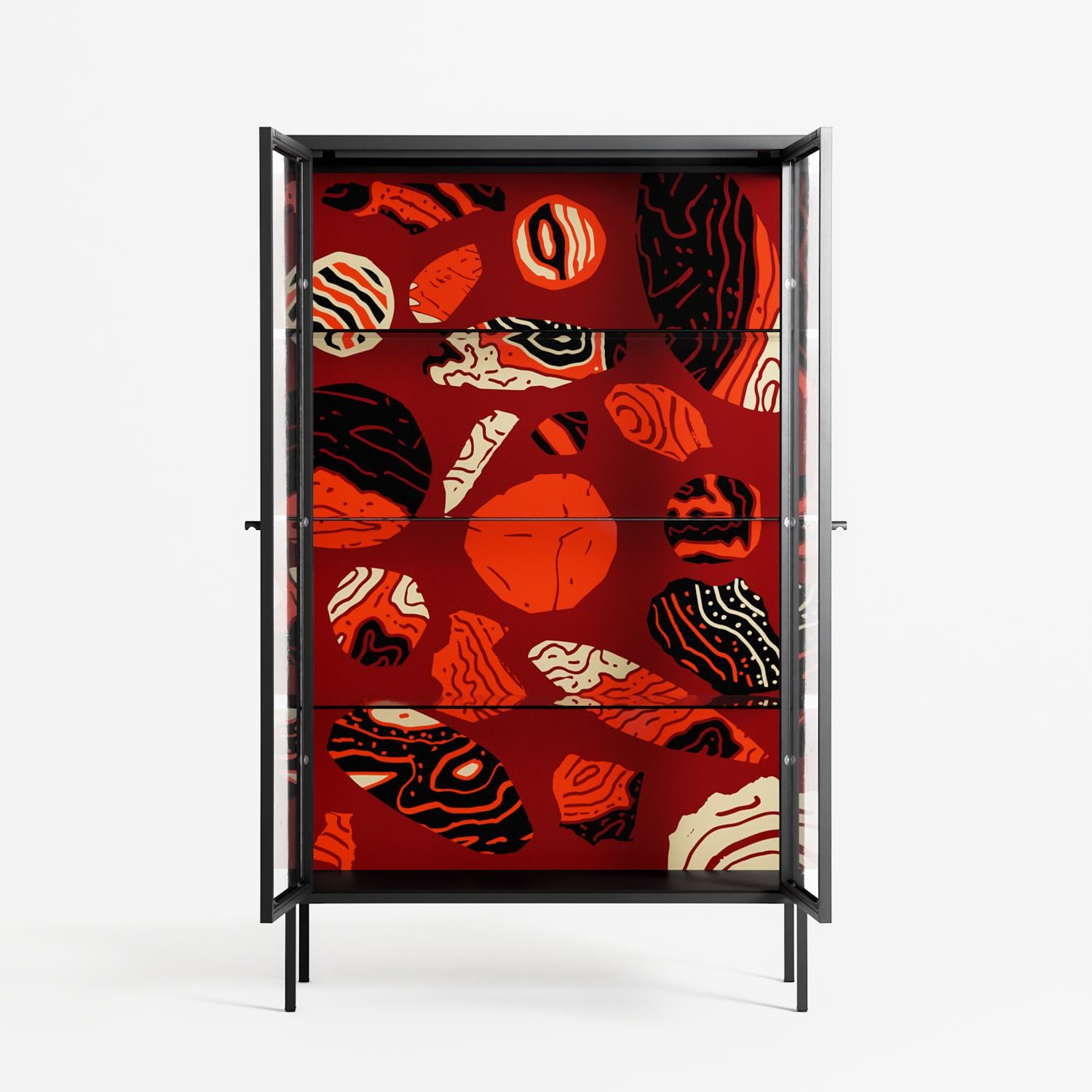 Pebbles 2 - Cabinet - Nick Liefhebber - Antracite - Clear glass