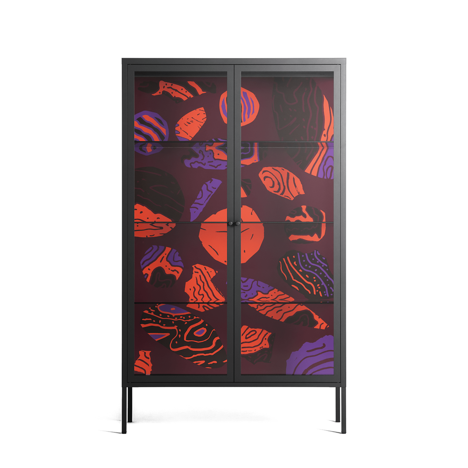 Pebbles 3 - Cabinet - Nick Liefhebber - Antracite - Clear glass