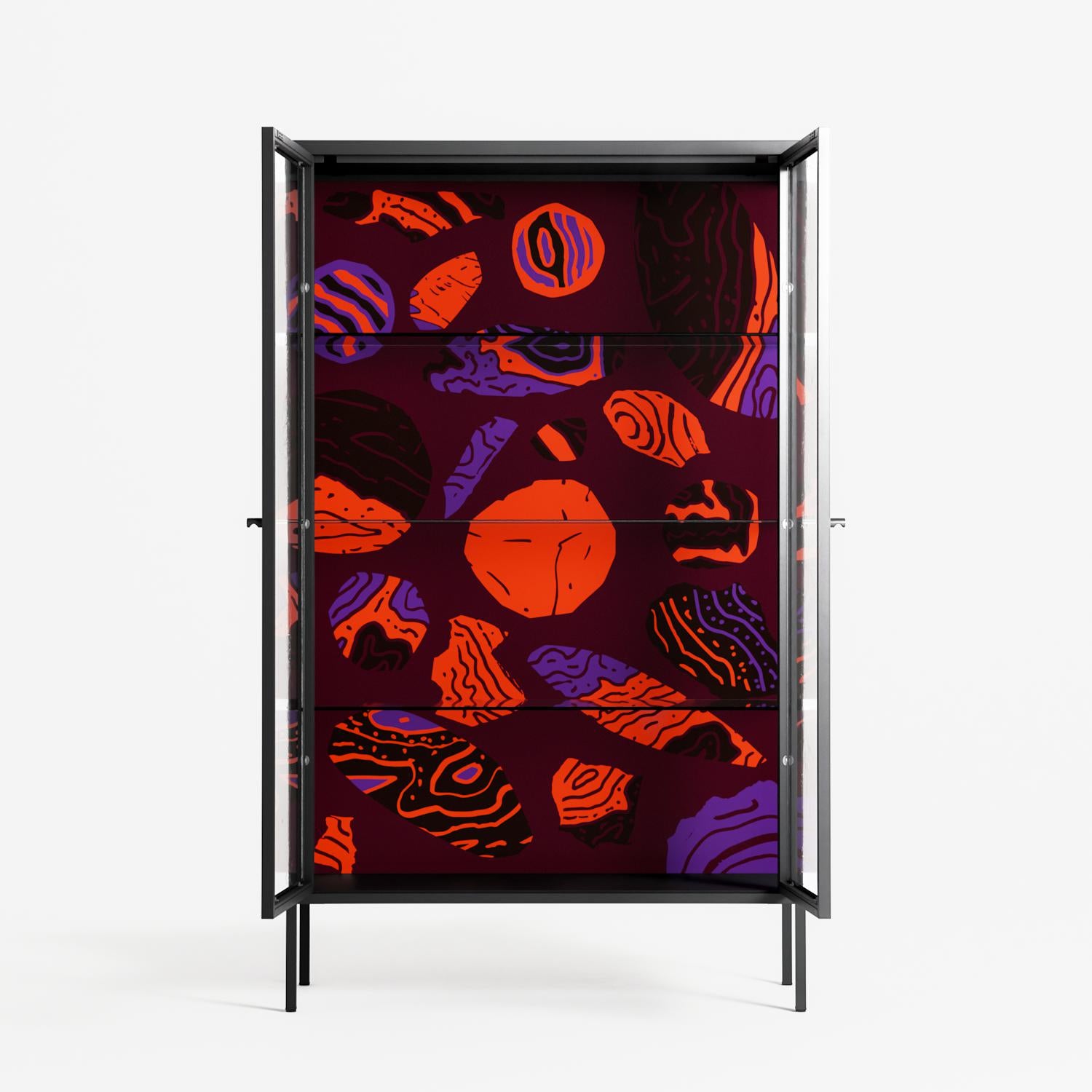 Pebbles 3 - Cabinet - Nick Liefhebber - Antracite - Clear glass