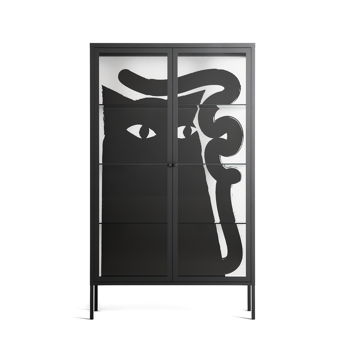 Black Cat - Cabinet - Konrad Blaszczyk - Antracite - Clear glass
