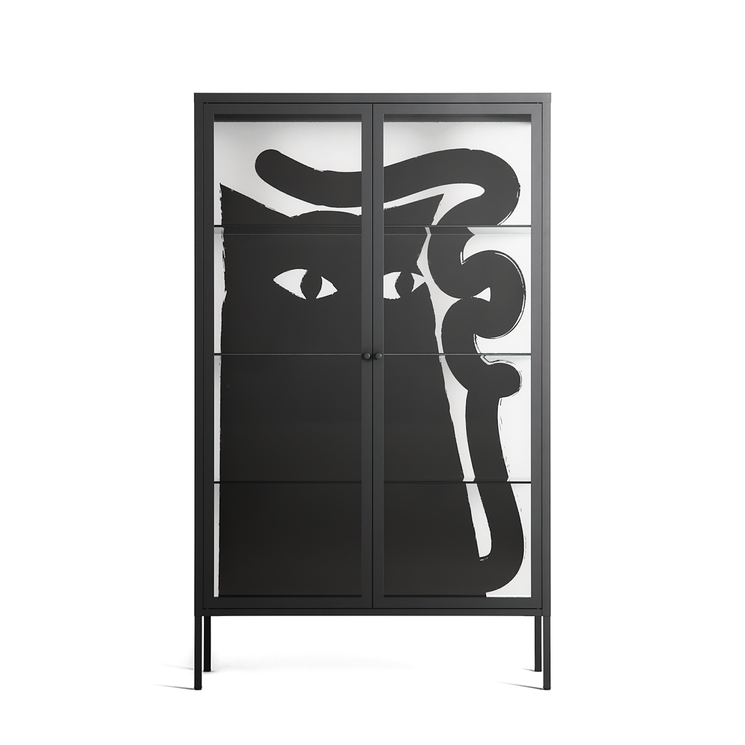 Black Cat - Cabinet - Konrad Blaszczyk - Antracite - Clear glass