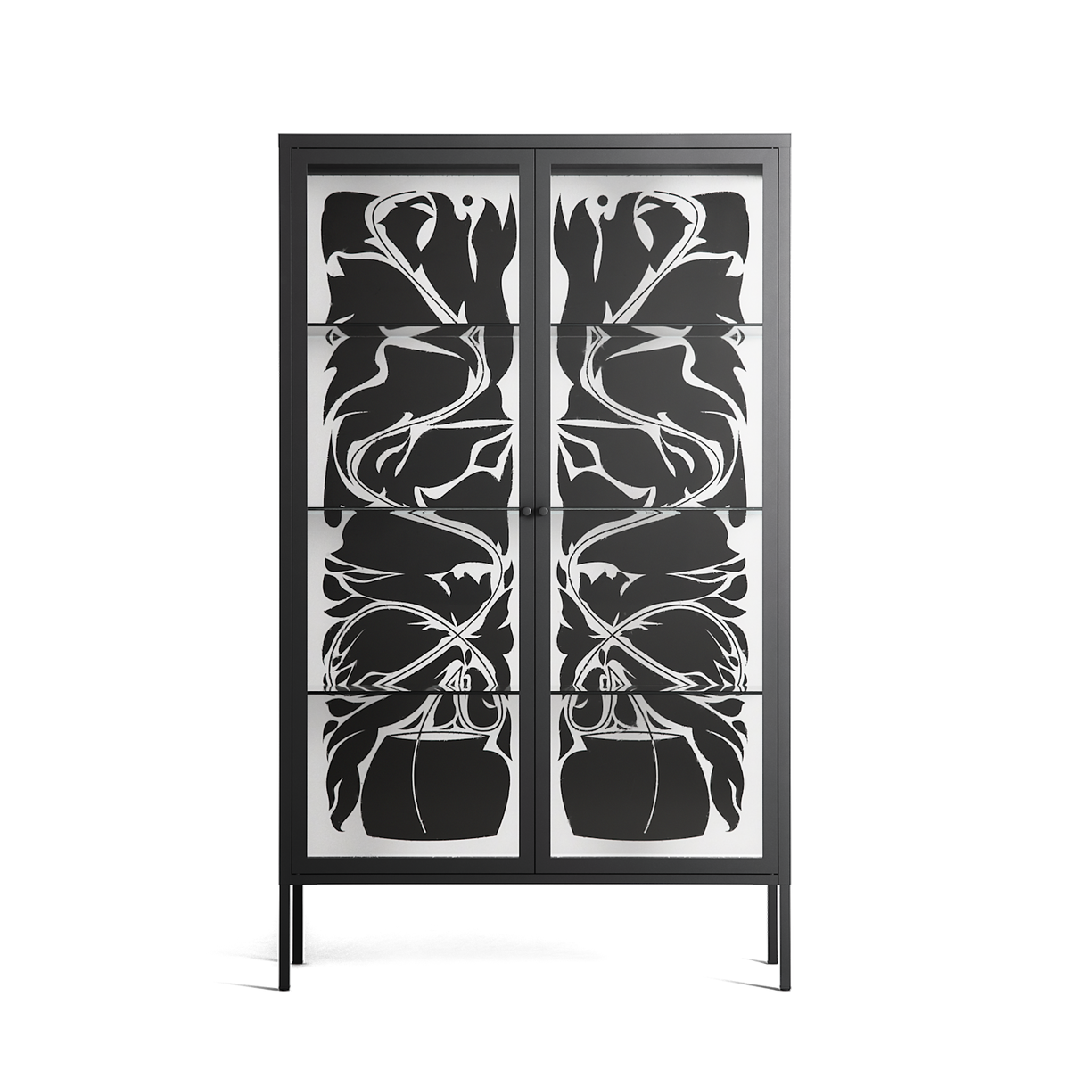 Black Potted Plant - Cabinet - Konrad Blaszczyk - Antracite - Clear glass