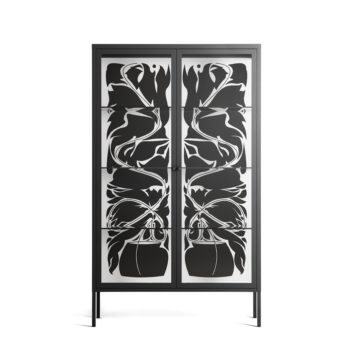 Black Potted Plant - Cabinet - Konrad Blaszczyk - Antracite - Clear glass