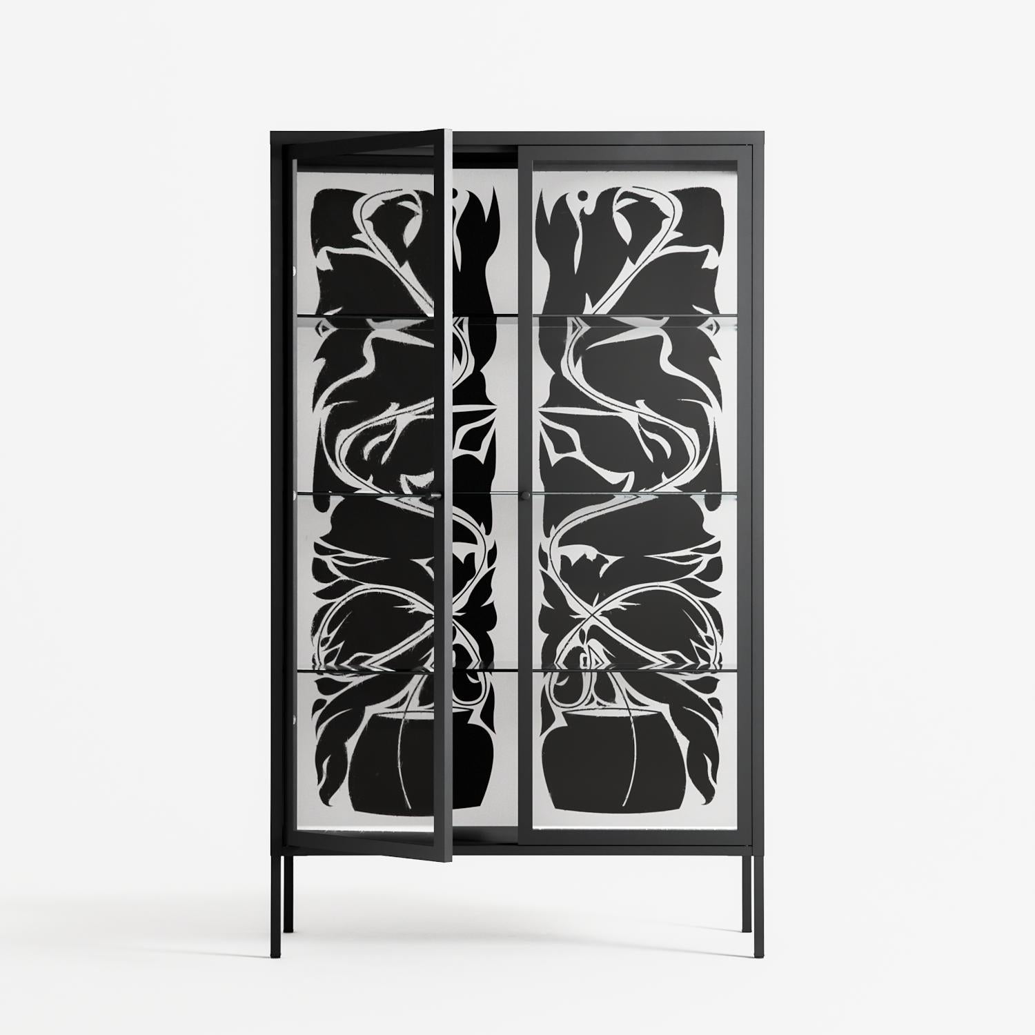 Black Potted Plant - Cabinet - Konrad Blaszczyk - Antracite - Clear glass