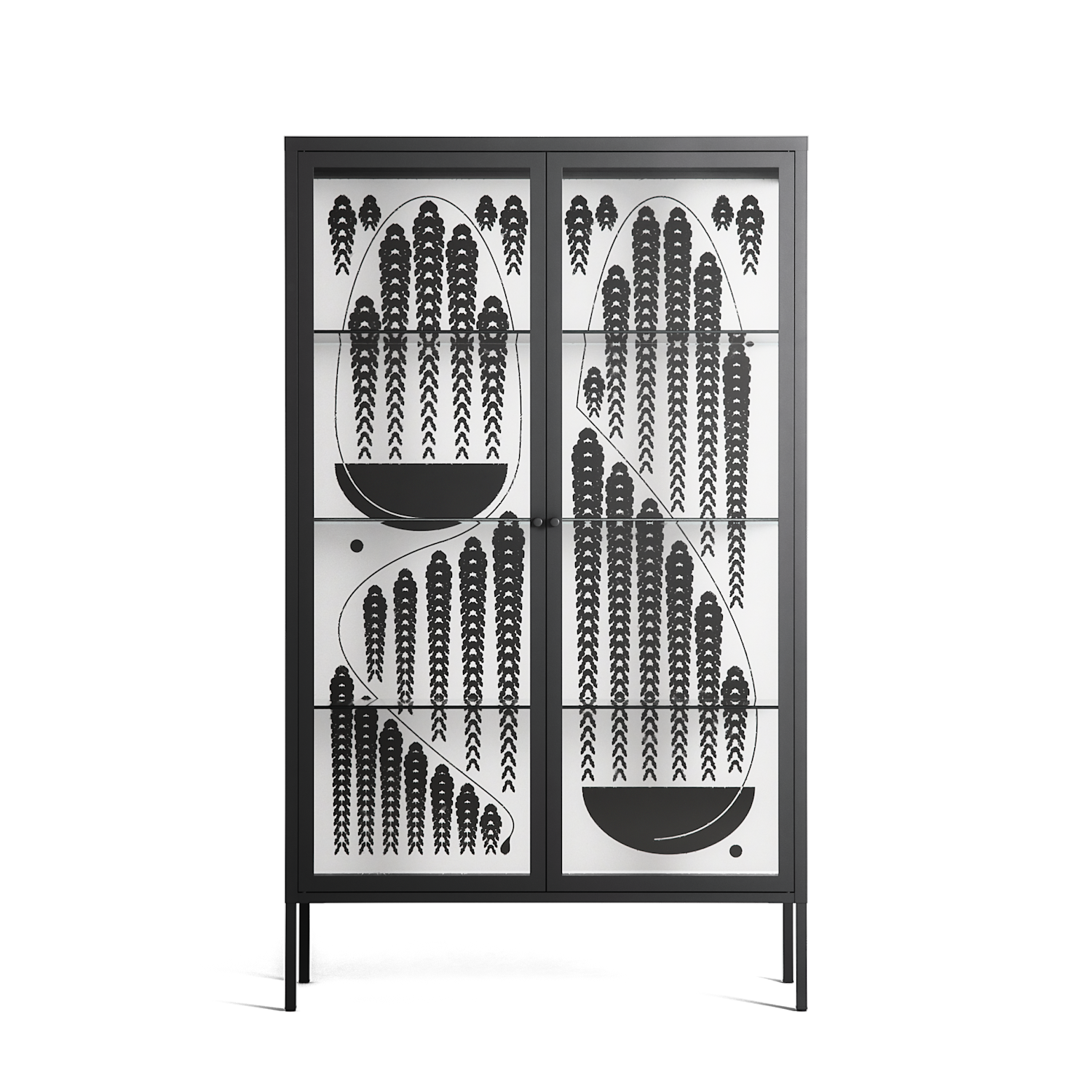 Black Fern - Cabinet - Konrad Blaszczyk - Antracite - Clear glass