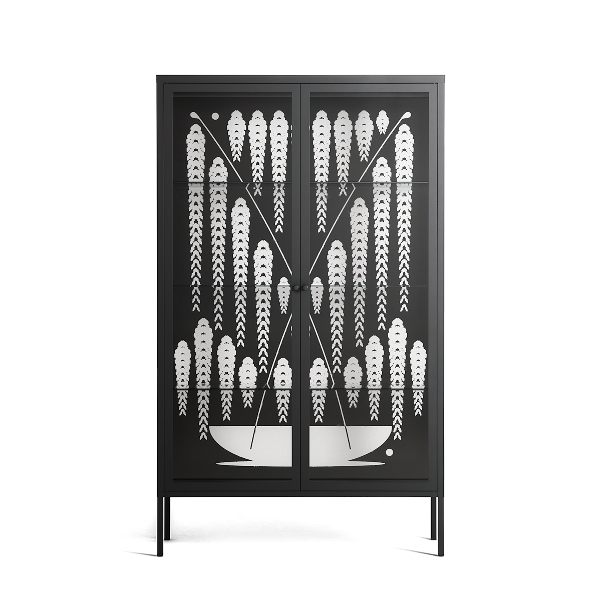 White Fern - Cabinet - Konrad Blaszczyk - Antracite - Clear glass