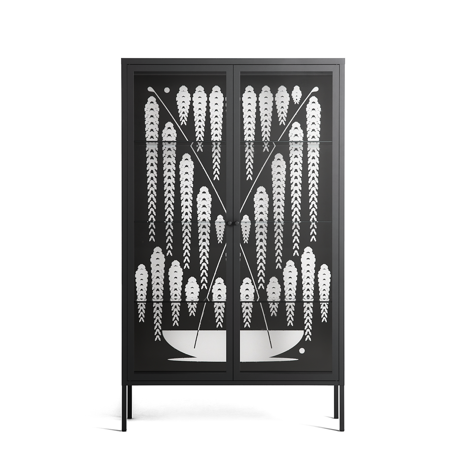 White Fern - Cabinet - Konrad Blaszczyk - Antracite - Clear glass