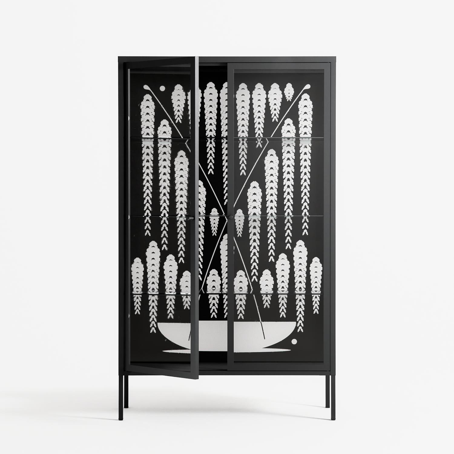 White Fern - Cabinet - Konrad Blaszczyk - Antracite - Clear glass