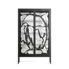 White Potted Plant - Cabinet - Konrad Blaszczyk - Antracite - Clear glass