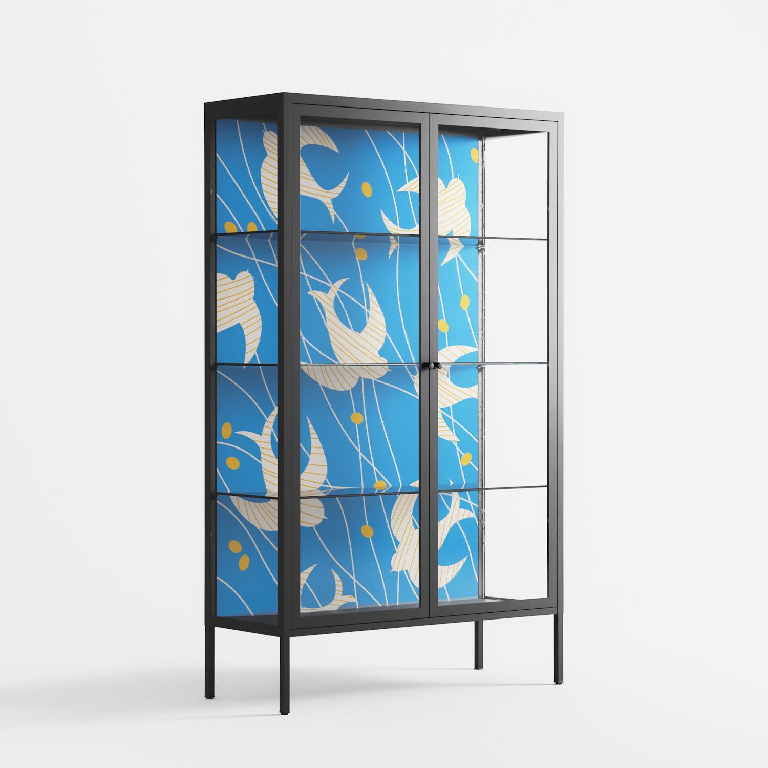 Birds B - Cabinet - Heather Zhou - Antracite - Clear glass