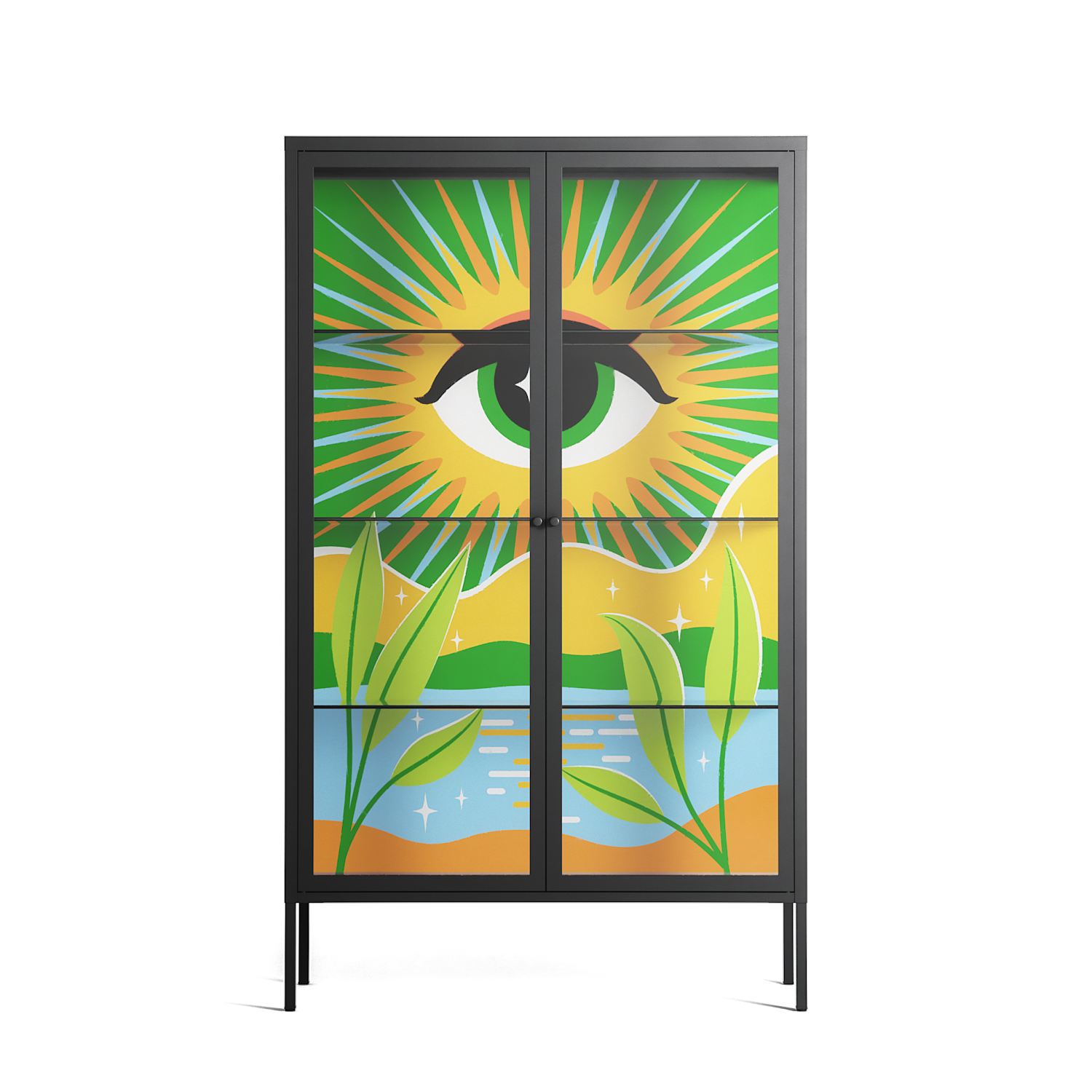 Curiosity - Cabinet - Heather Zhou - Antracite - Clear glass