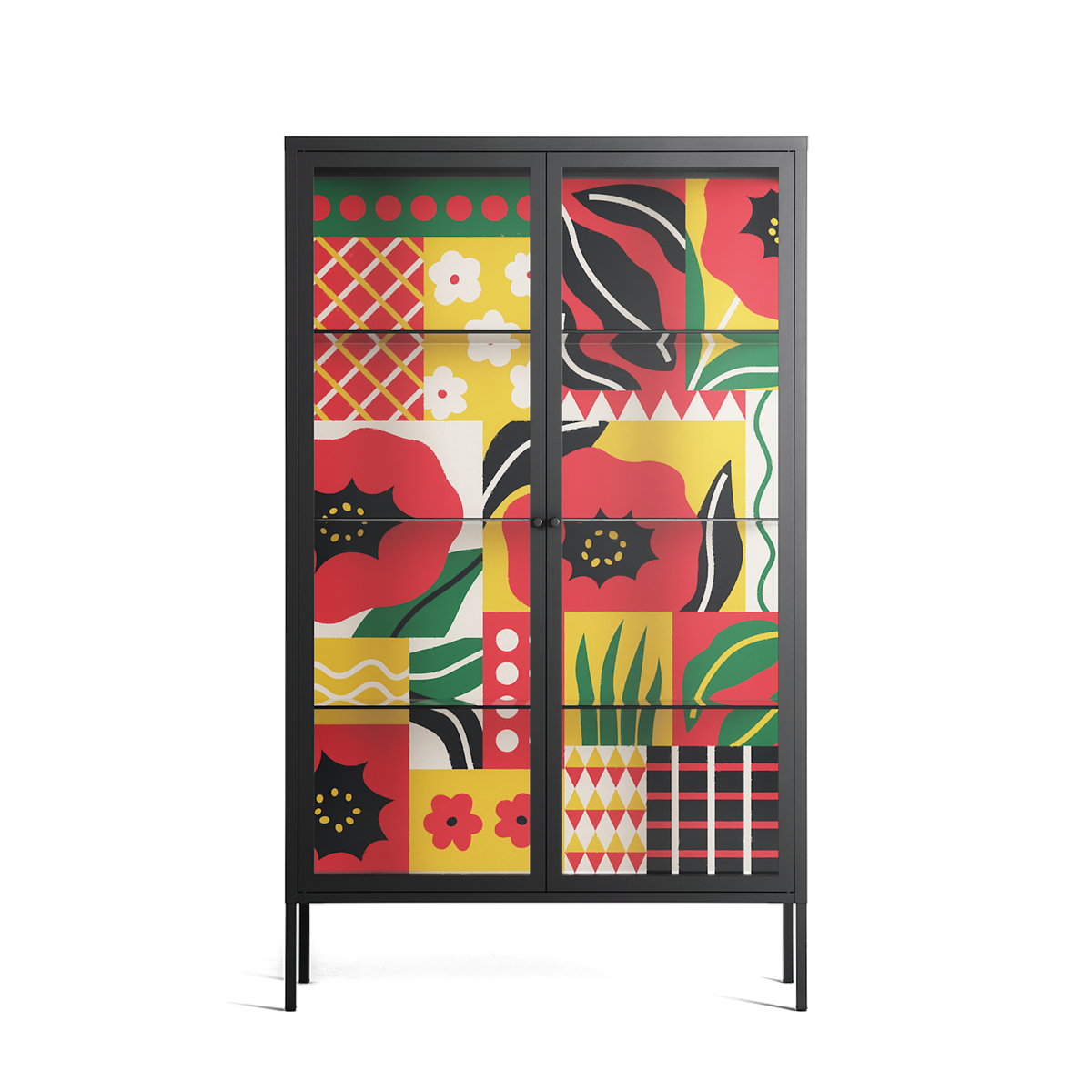 Flower C - Cabinet - Heather Zhou - Antracite - Clear glass