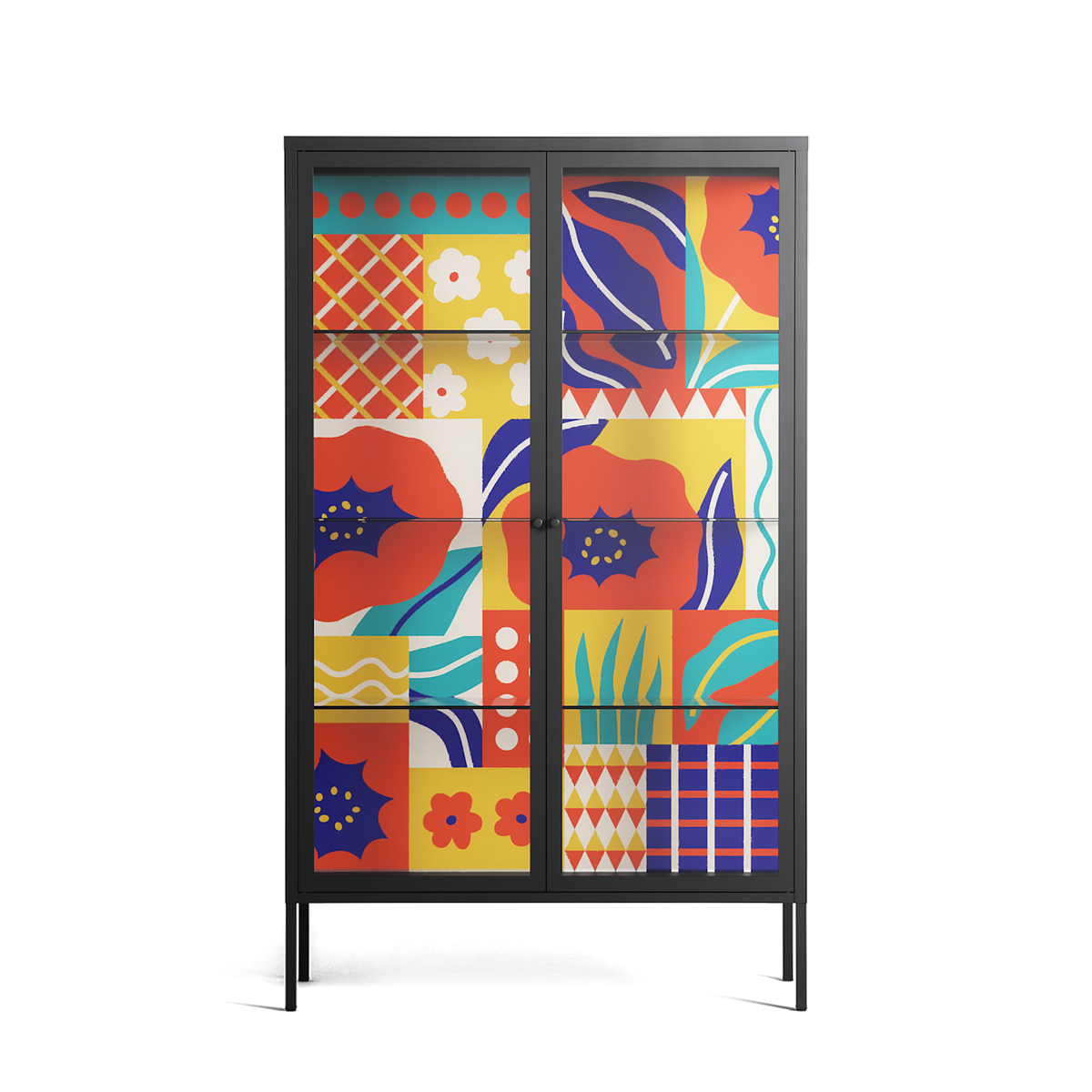 Flower A - Cabinet - Heather Zhou - Antracite - Clear glass