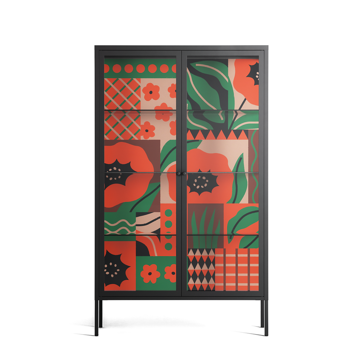 Flower B - Cabinet - Heather Zhou - Antracite - Clear glass
