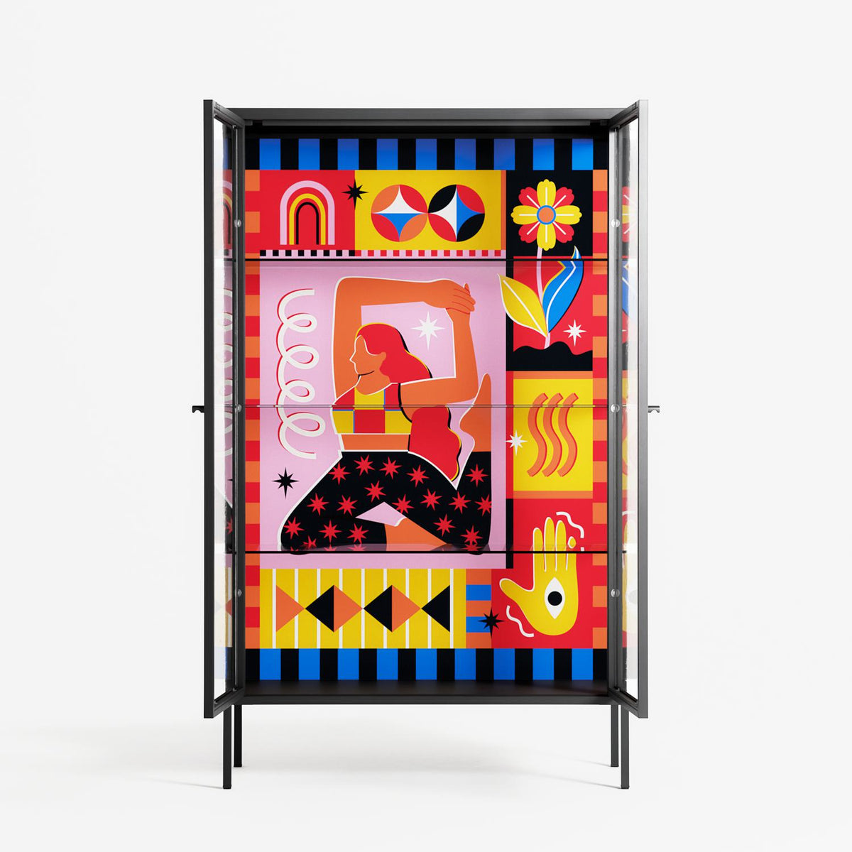 Yoga - Cabinet - Heather Zhou - Antracite - Clear glass