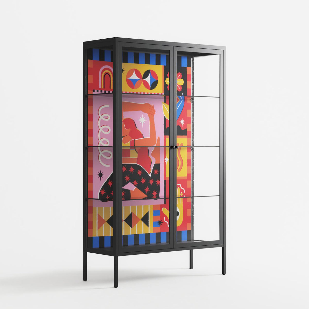 Yoga - Cabinet - Heather Zhou - Antracite - Clear glass