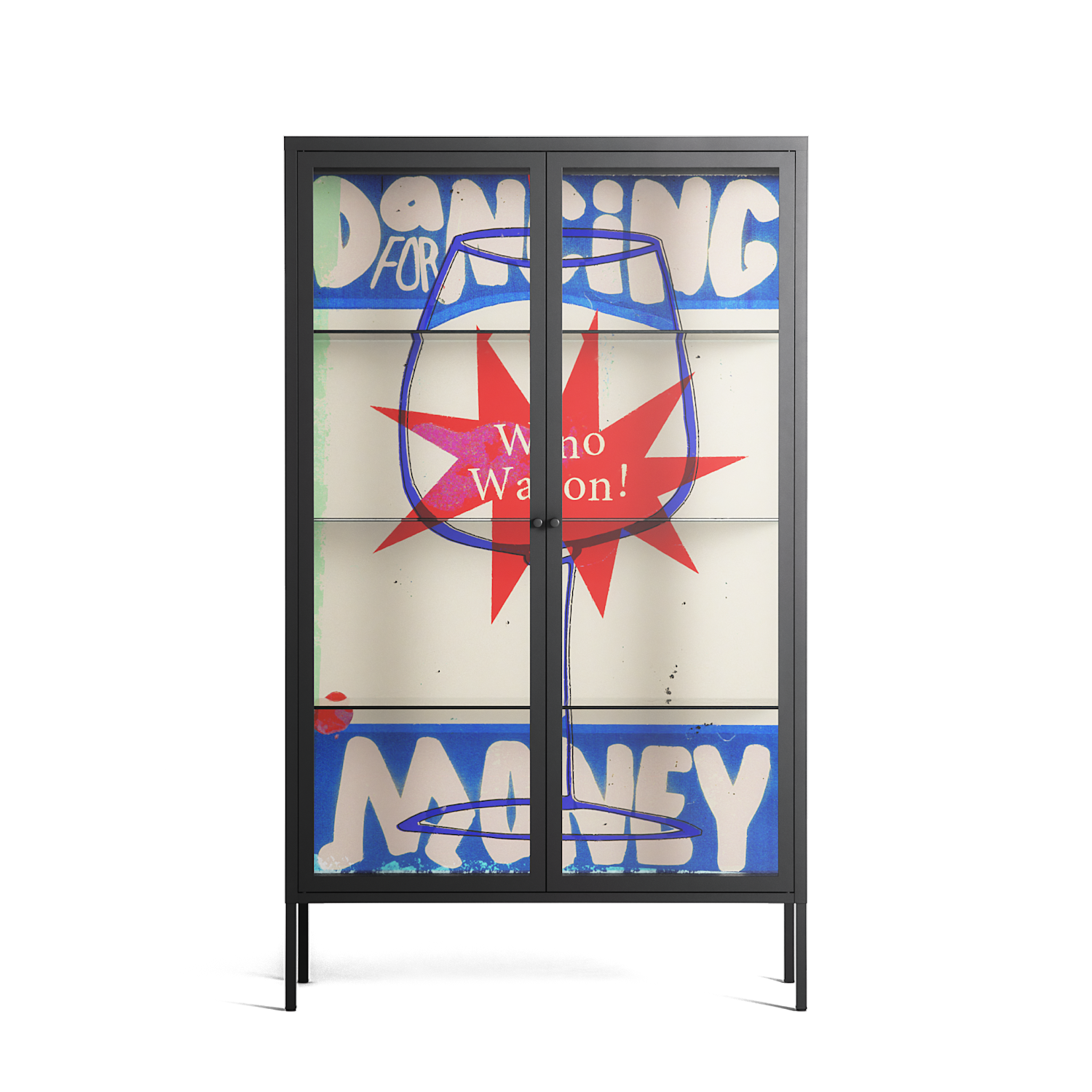 Wino Wagon - Cabinet - Ciara Wade - Antracite - Clear glass