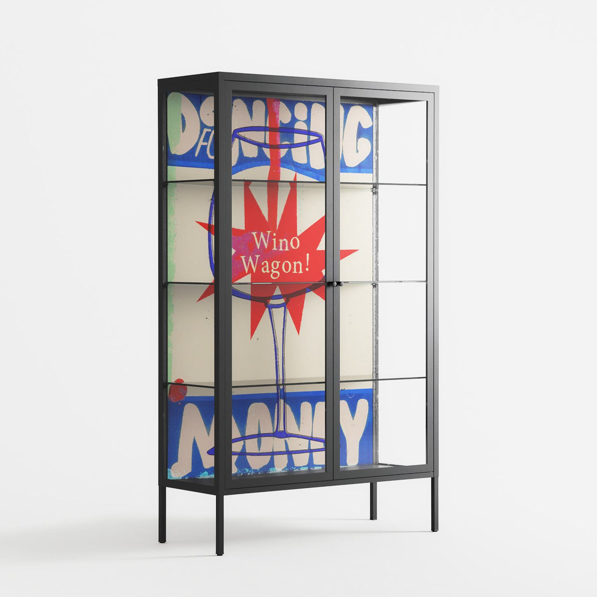 Wino Wagon - Cabinet - Ciara Wade - Antracite - Clear glass