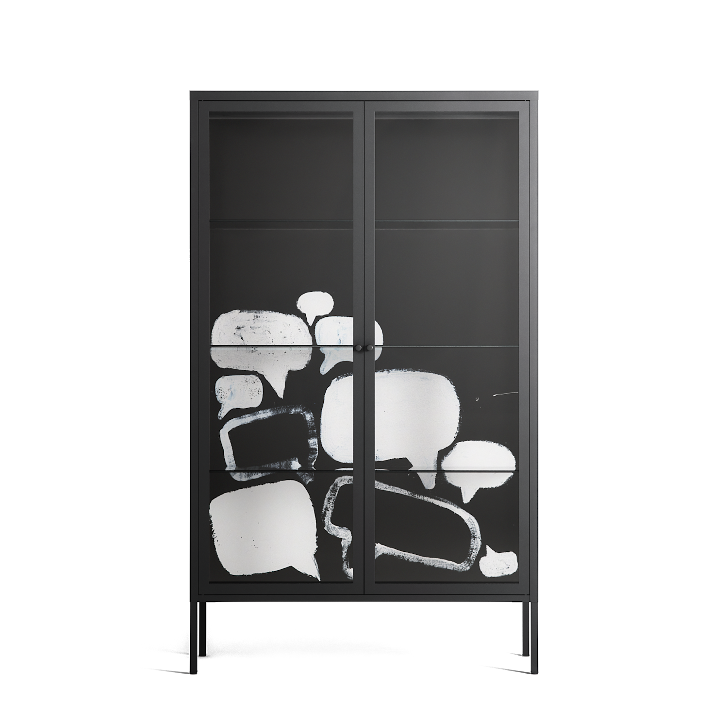 Talk Less Say More - Cabinet - Ciara Wade - Antracite - Clear glass