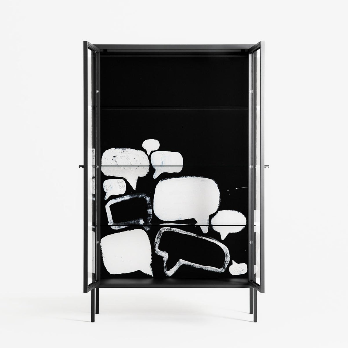 Talk Less Say More - Cabinet - Ciara Wade - Antracite - Clear glass