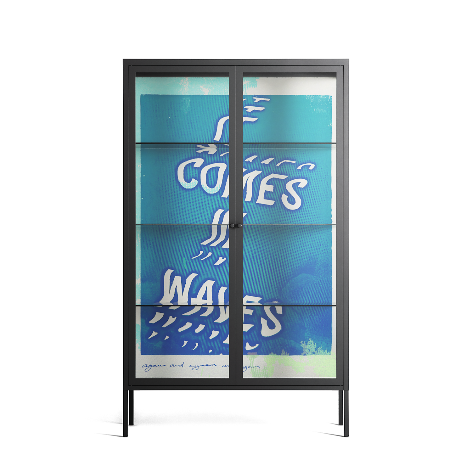 It Comes in Waves - Cabinet - Ciara Wade - Antracite - Clear glass